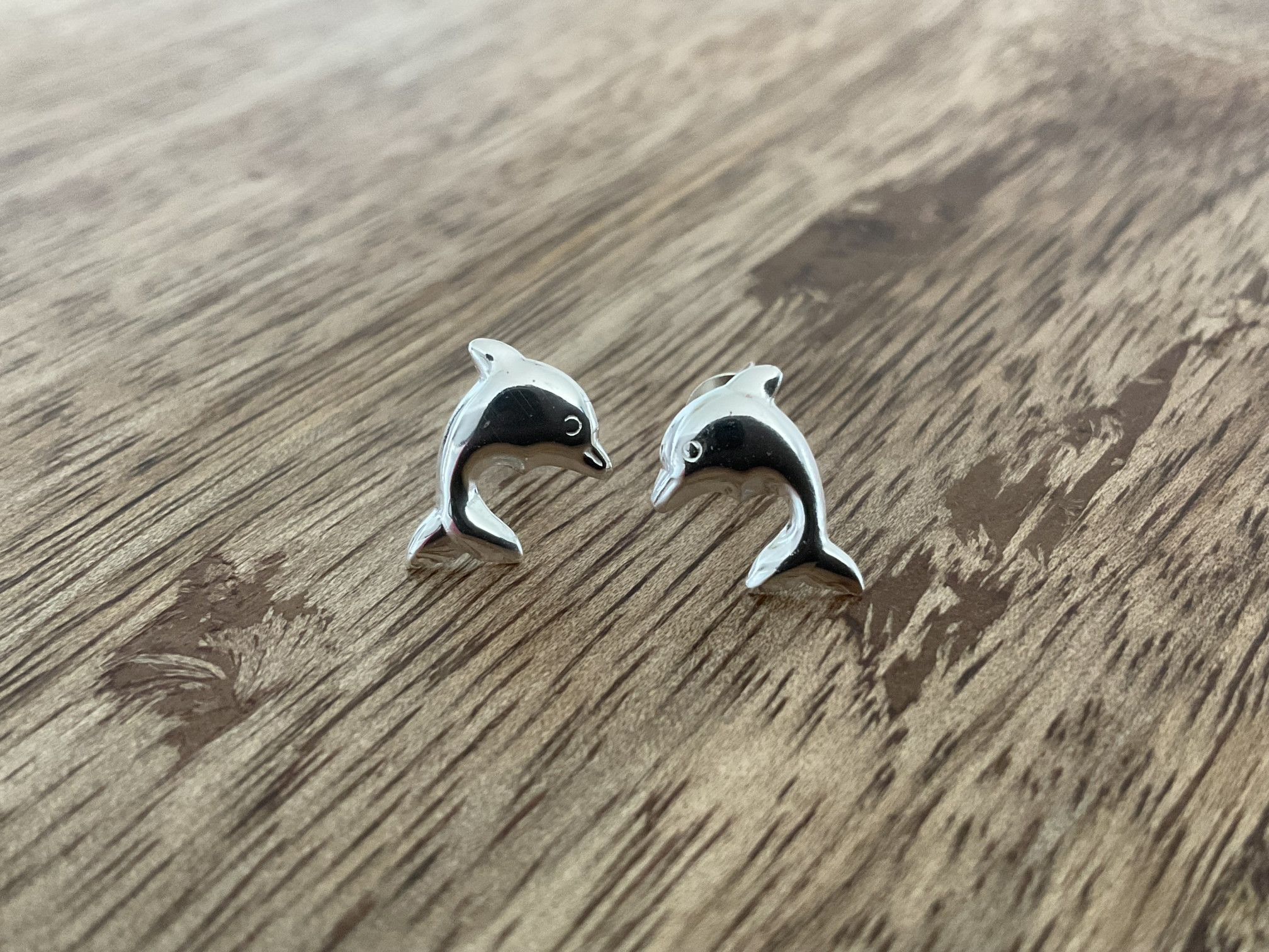 Dolphin Stud Earrings - Click Image to Close